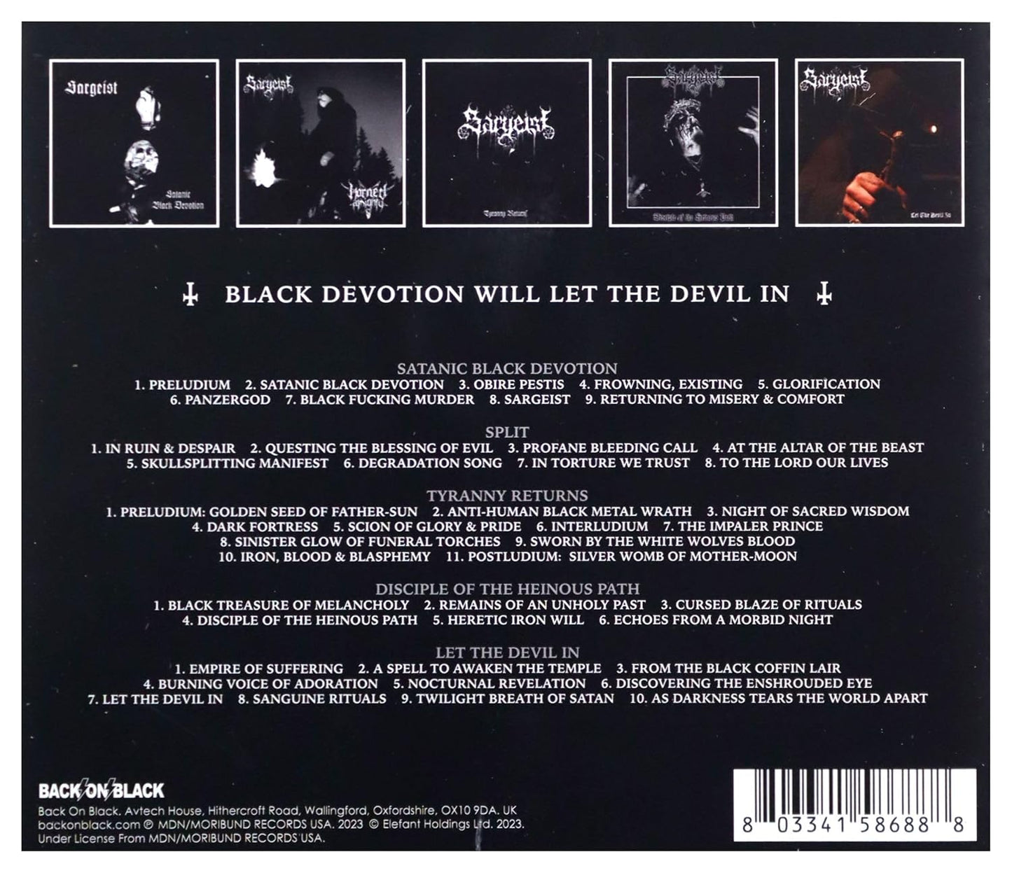 Sargeist - Black Devotion Will Let the Devil In - 5 CD box set