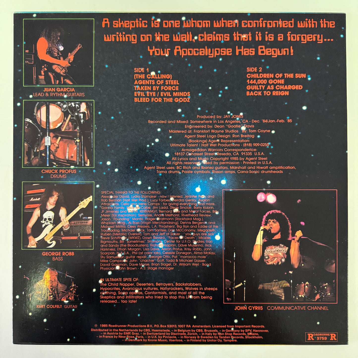 Agent Steel - Skeptics Apocalypse original LP (used)