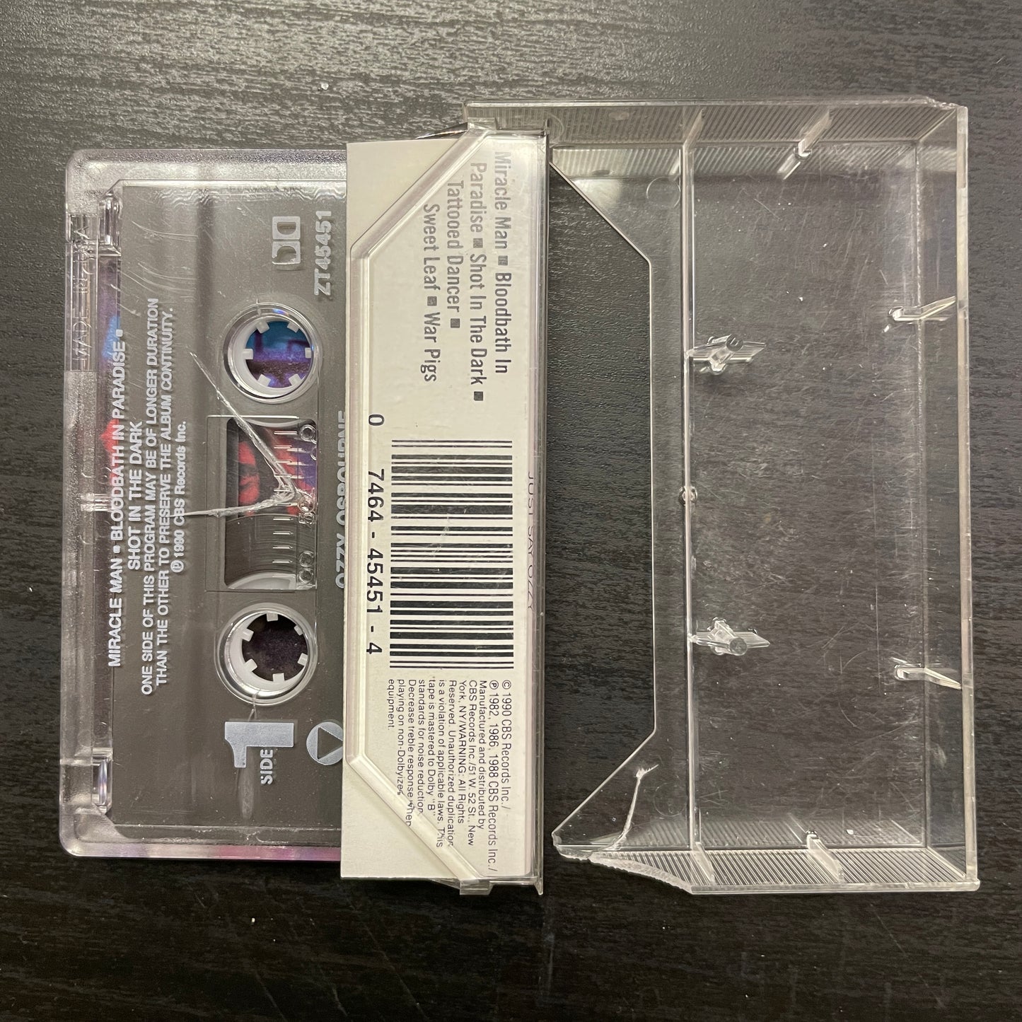 Ozzy Osbourne – Just Say Ozzy original cassette tape (used)