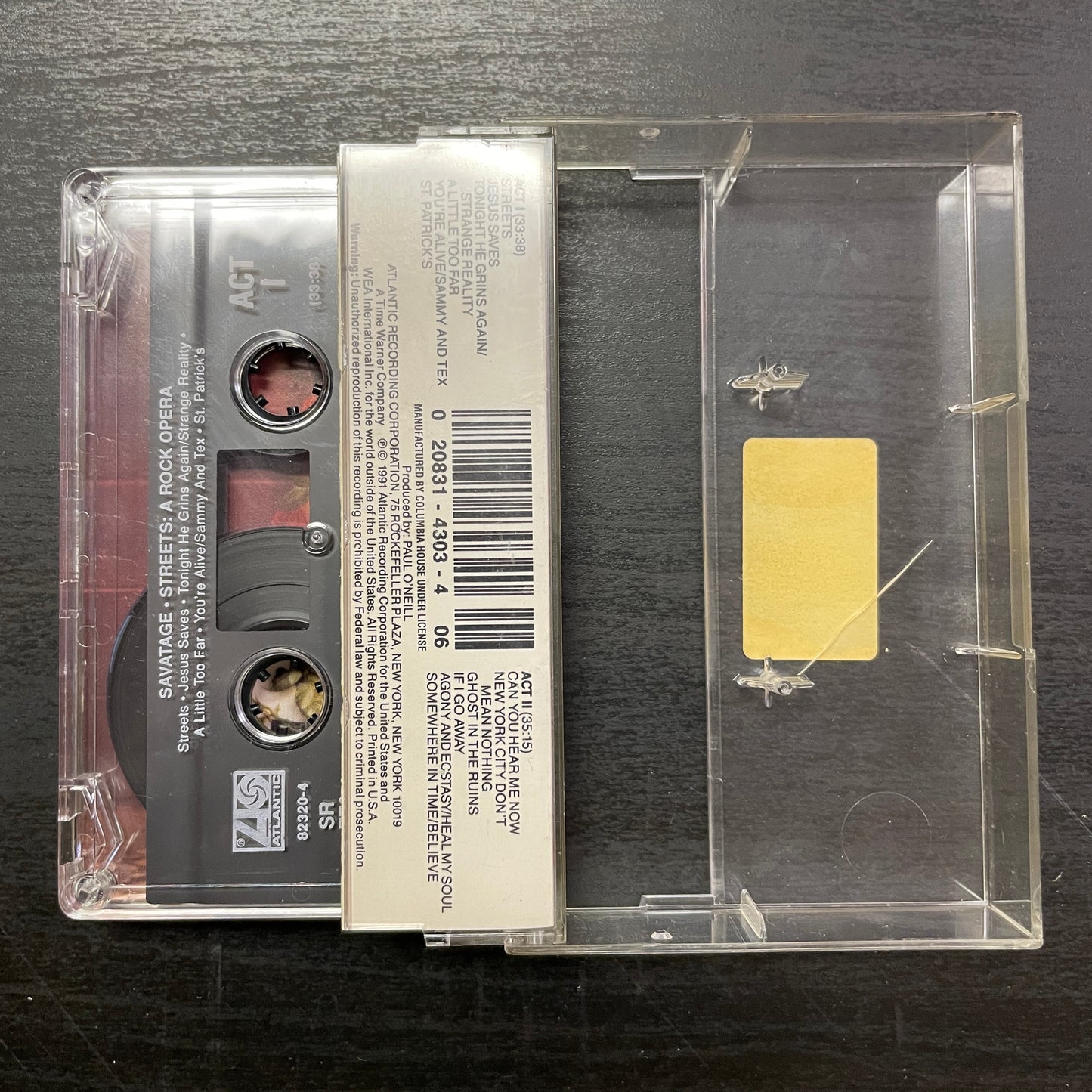 Savatage – Streets: A Rock Opera original cassette tape