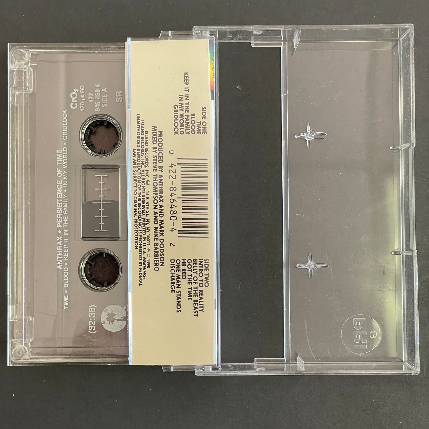 Anthrax – Persistence Of Time original cassette tape (used)