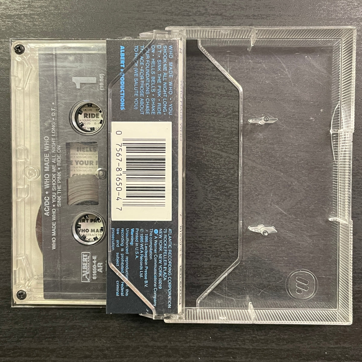 AC/DC – Who Made Who original cassette tape (used)