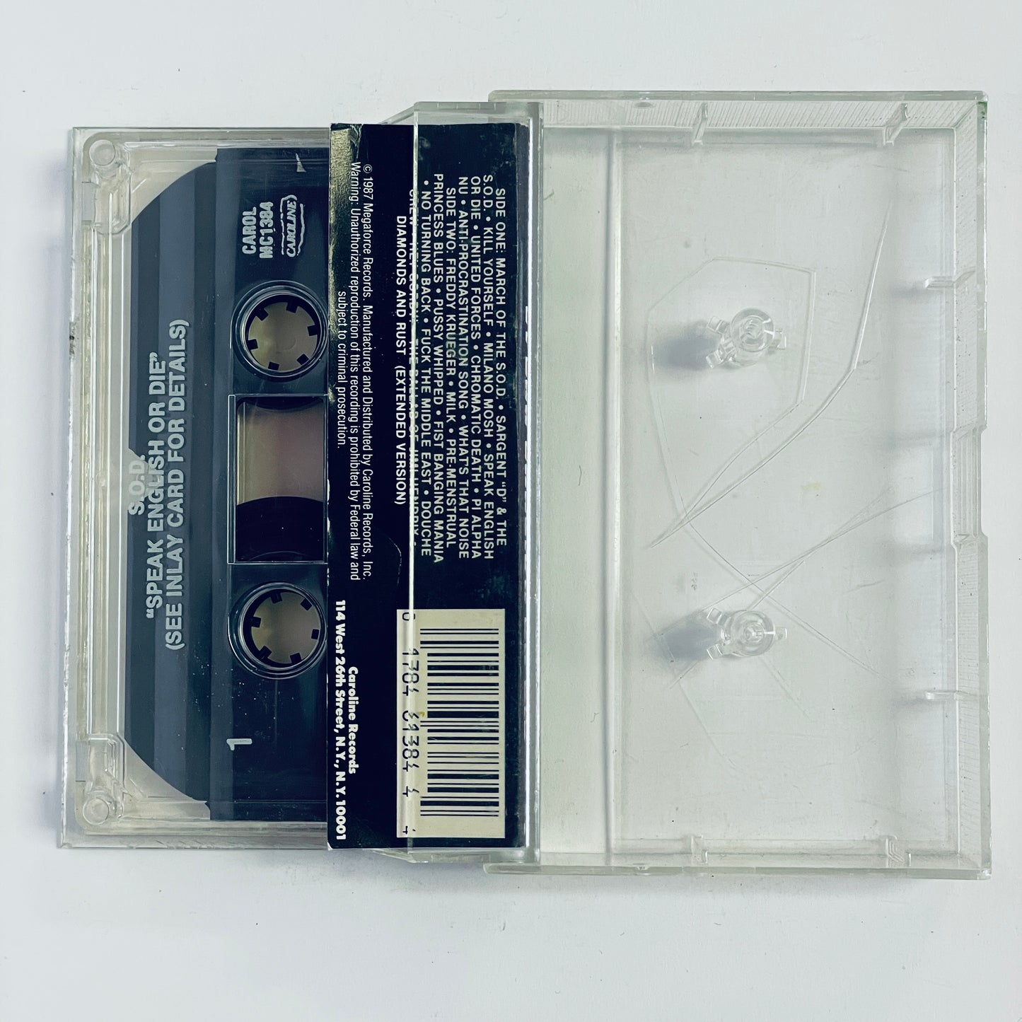 S.O.D. – Speak English Or Die cassette tape (used)