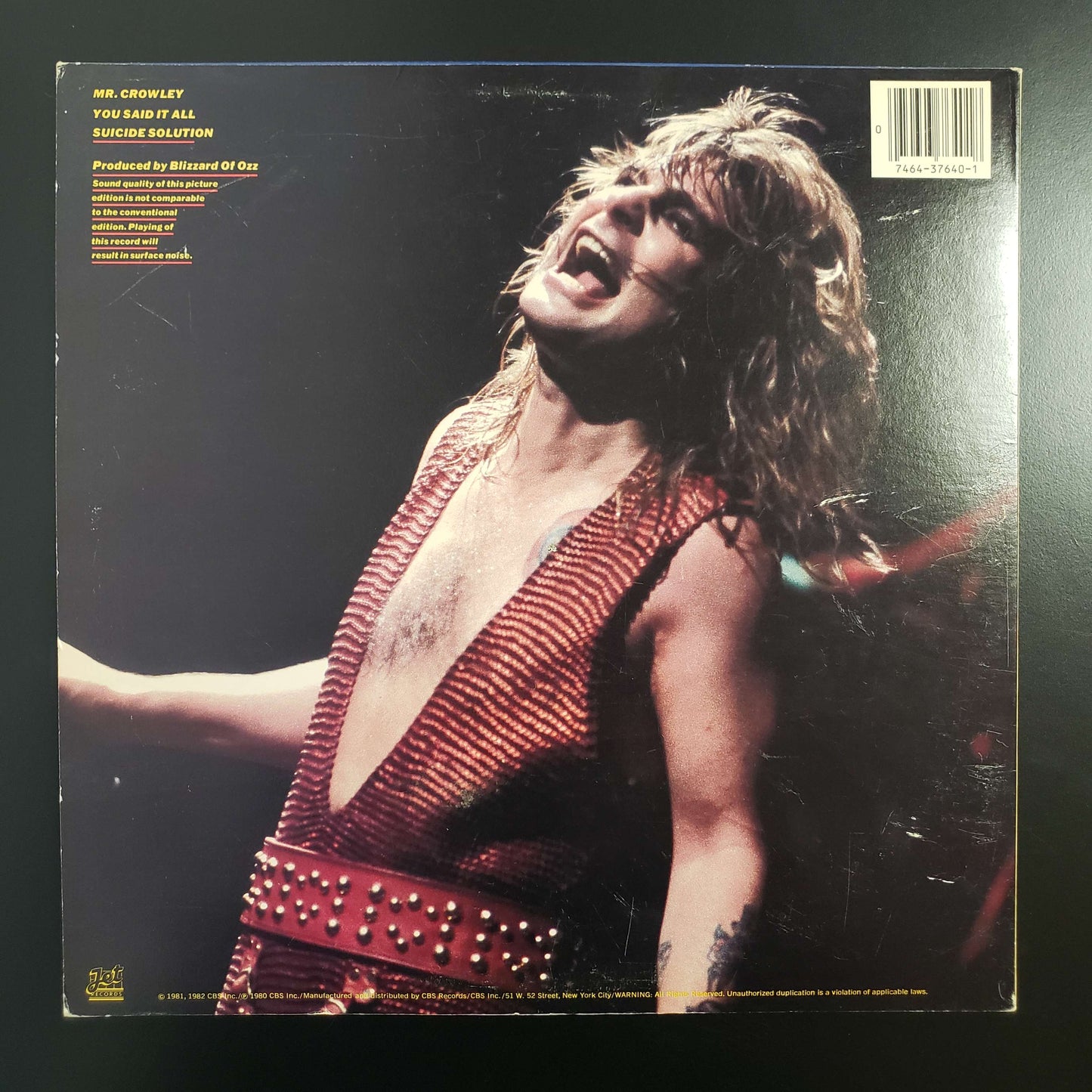 Ozzy Osbourne - Live Mr. Crowley original 12" pic EP (used)