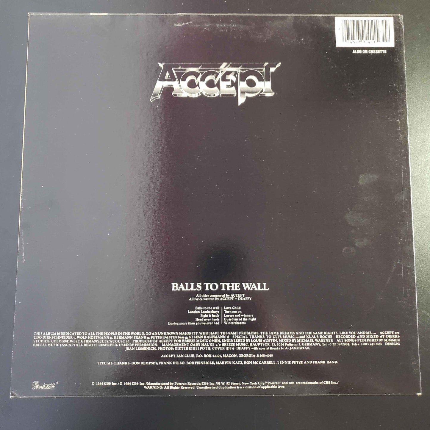 Accept - Balls to the Wall original LP (used)