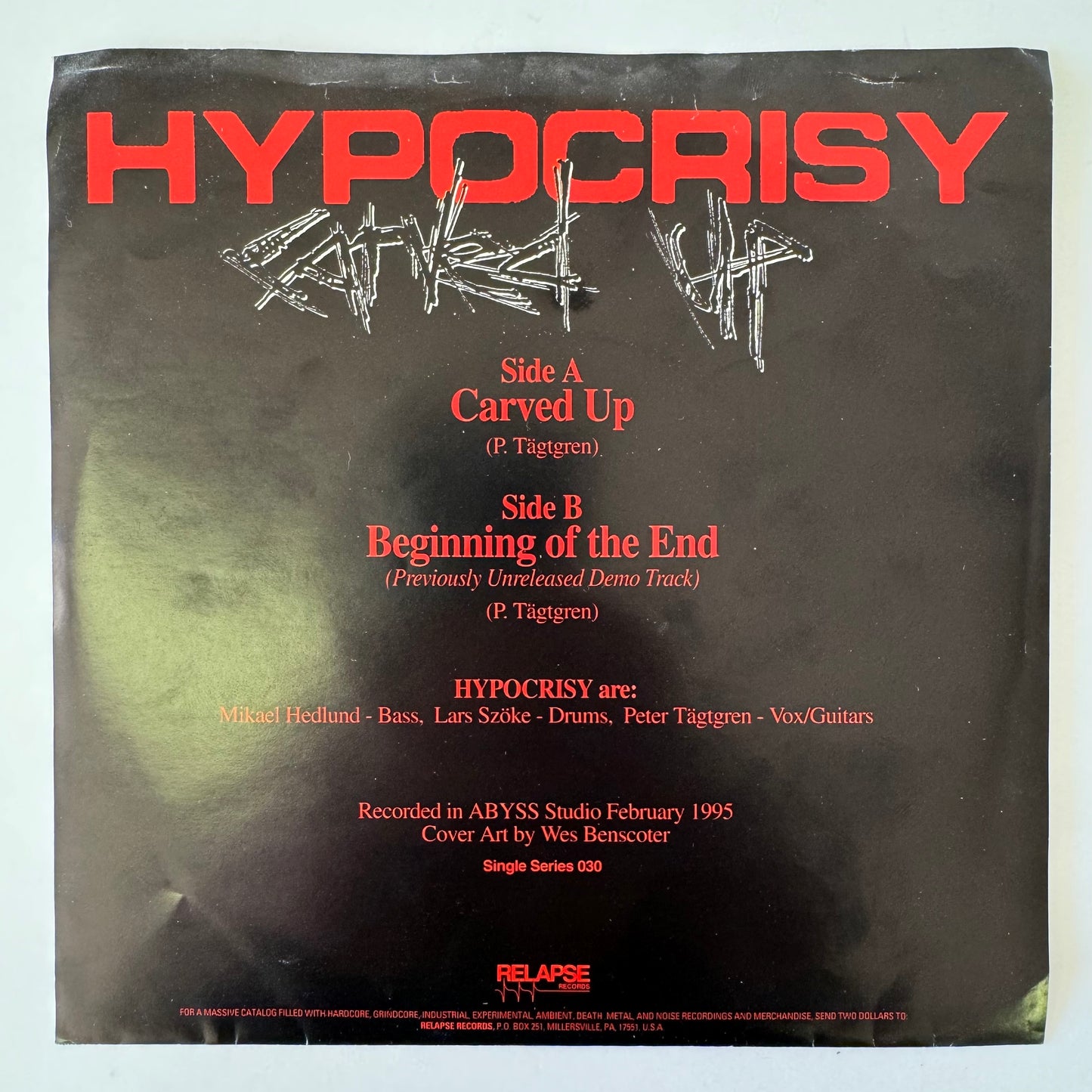 Hypocrisy - Carved Up 7" EP (used)