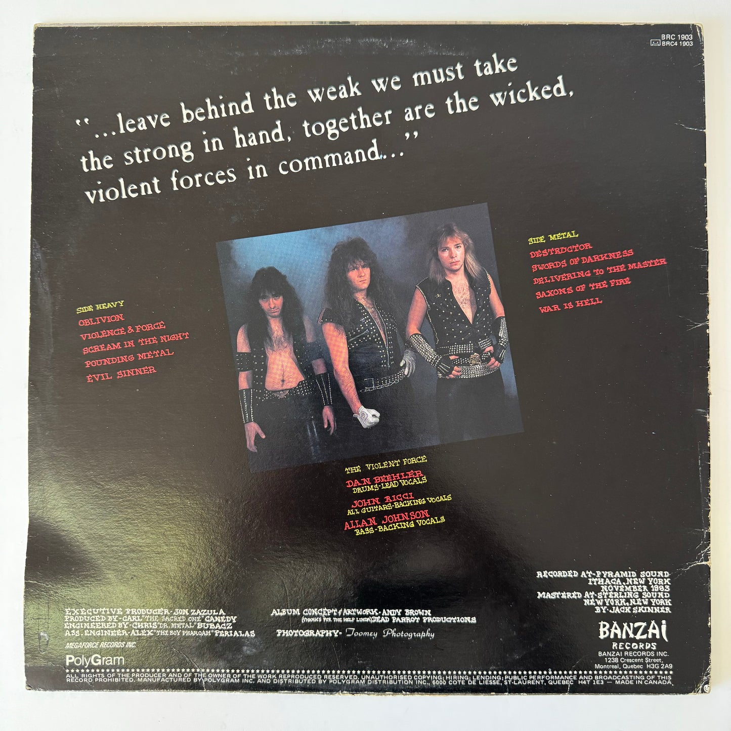 Exciter - Violence and Force original LP (used)