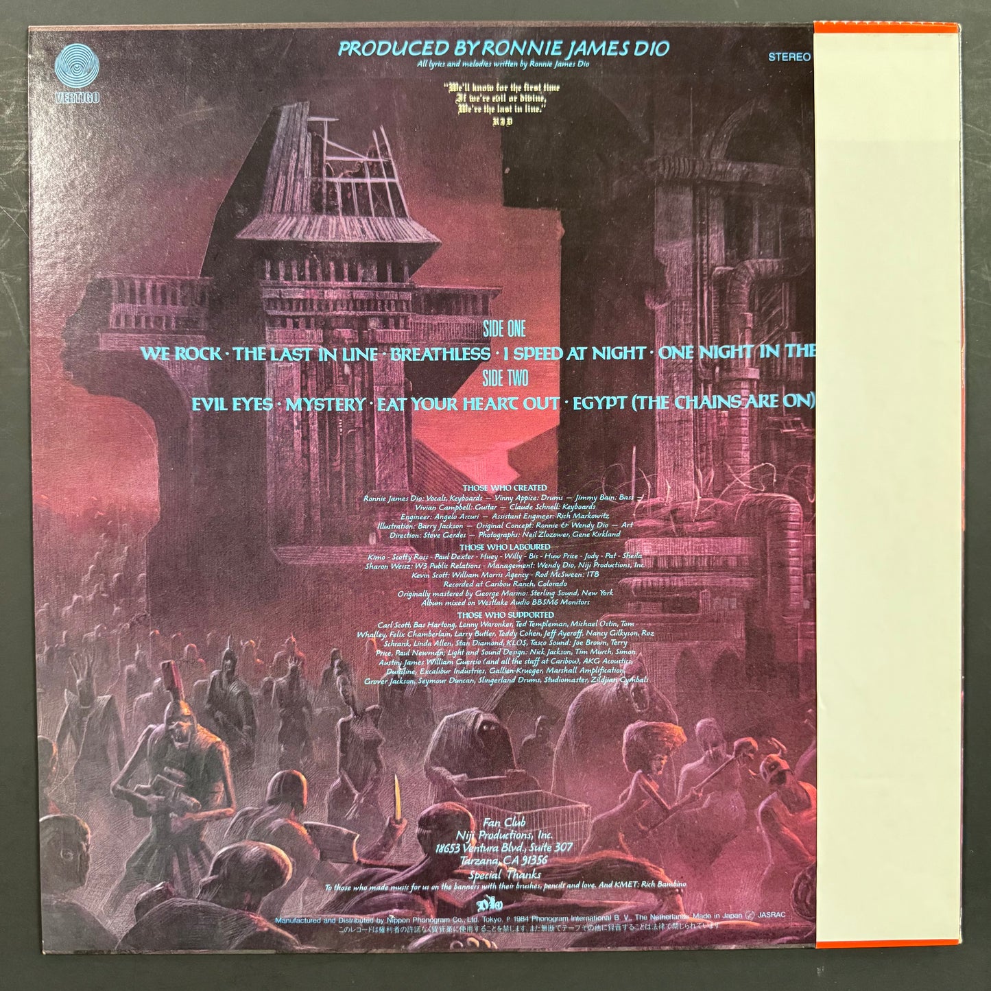 Dio - The Last in Line original LP - Japanese pressing with obi (used)