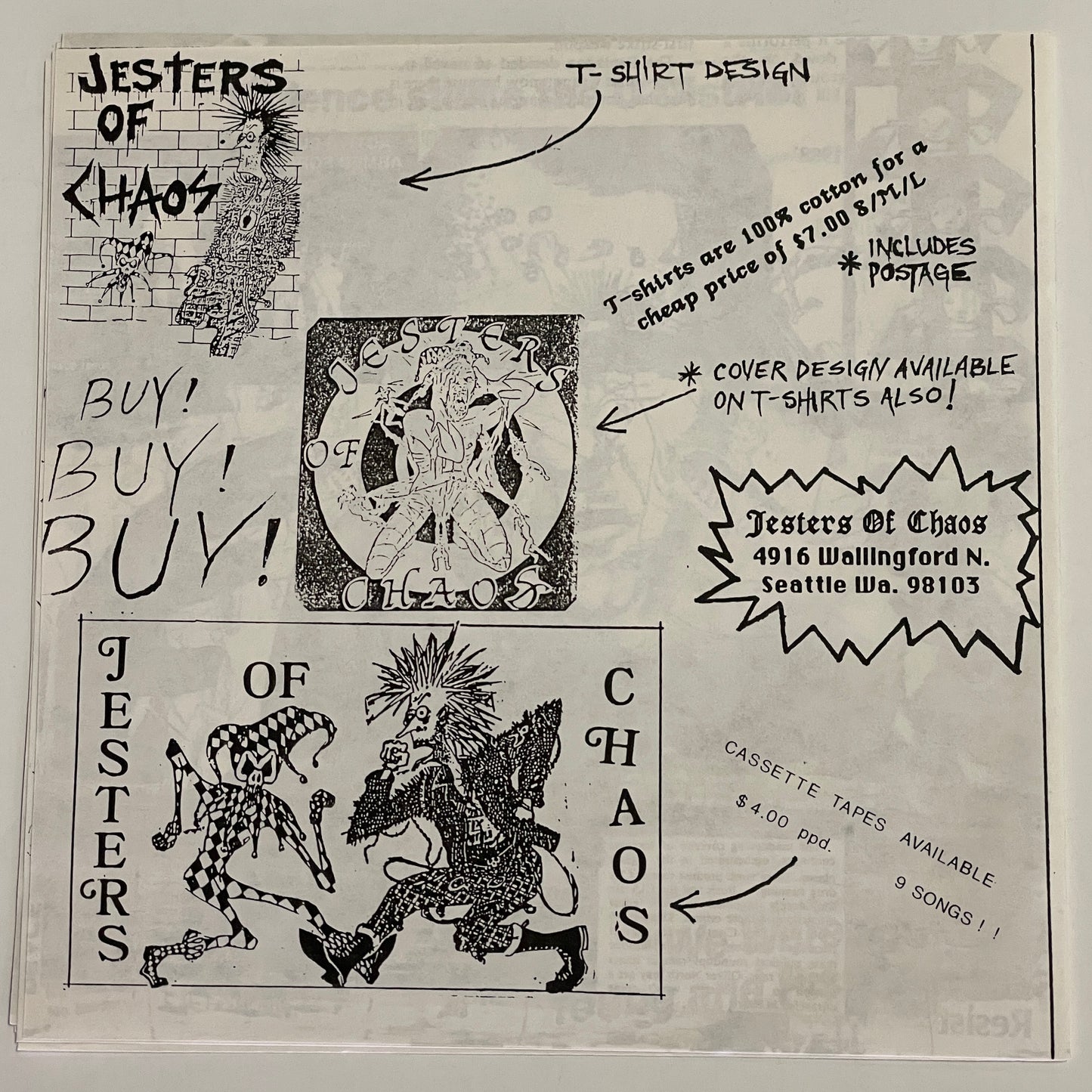 Jesters of Chaos - Jesters of Chaos 7" EP (used)