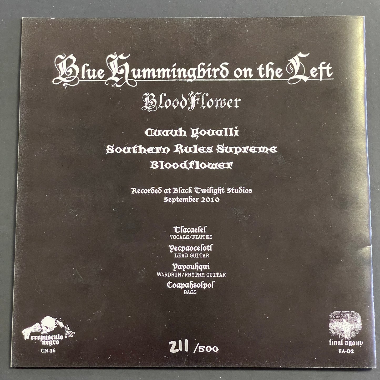 Blue Hummingbird on the Left - Bloodflower 7" EP (used)