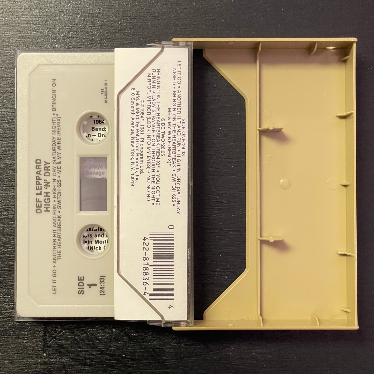 Def Leppard – High 'N' Dry original cassette tape (used)