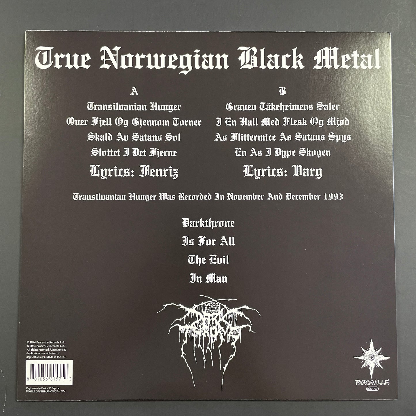 Darkthrone - Transilvanian Hunger LP (used)