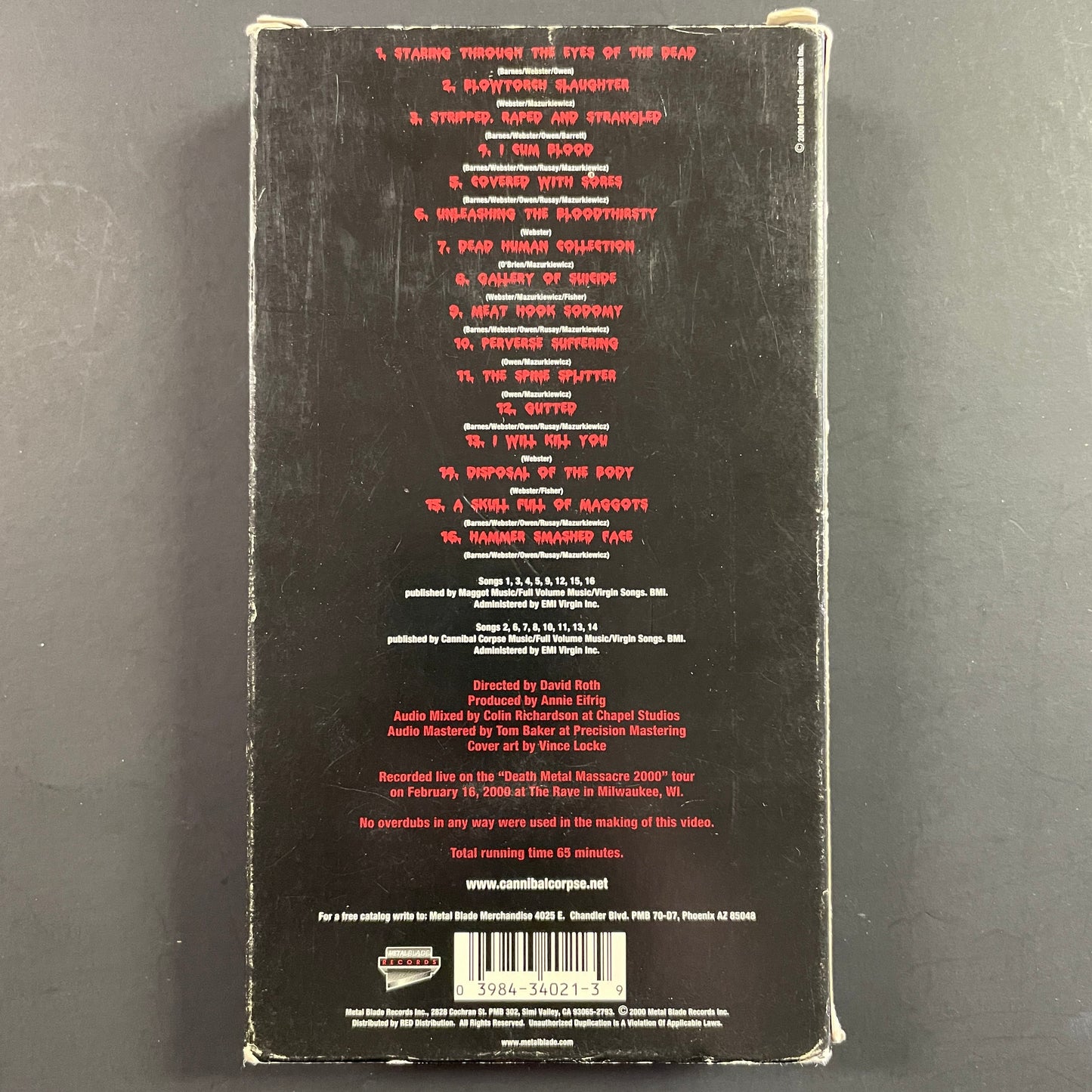 Cannibal Corpse – Live Cannibalism VHS (used)