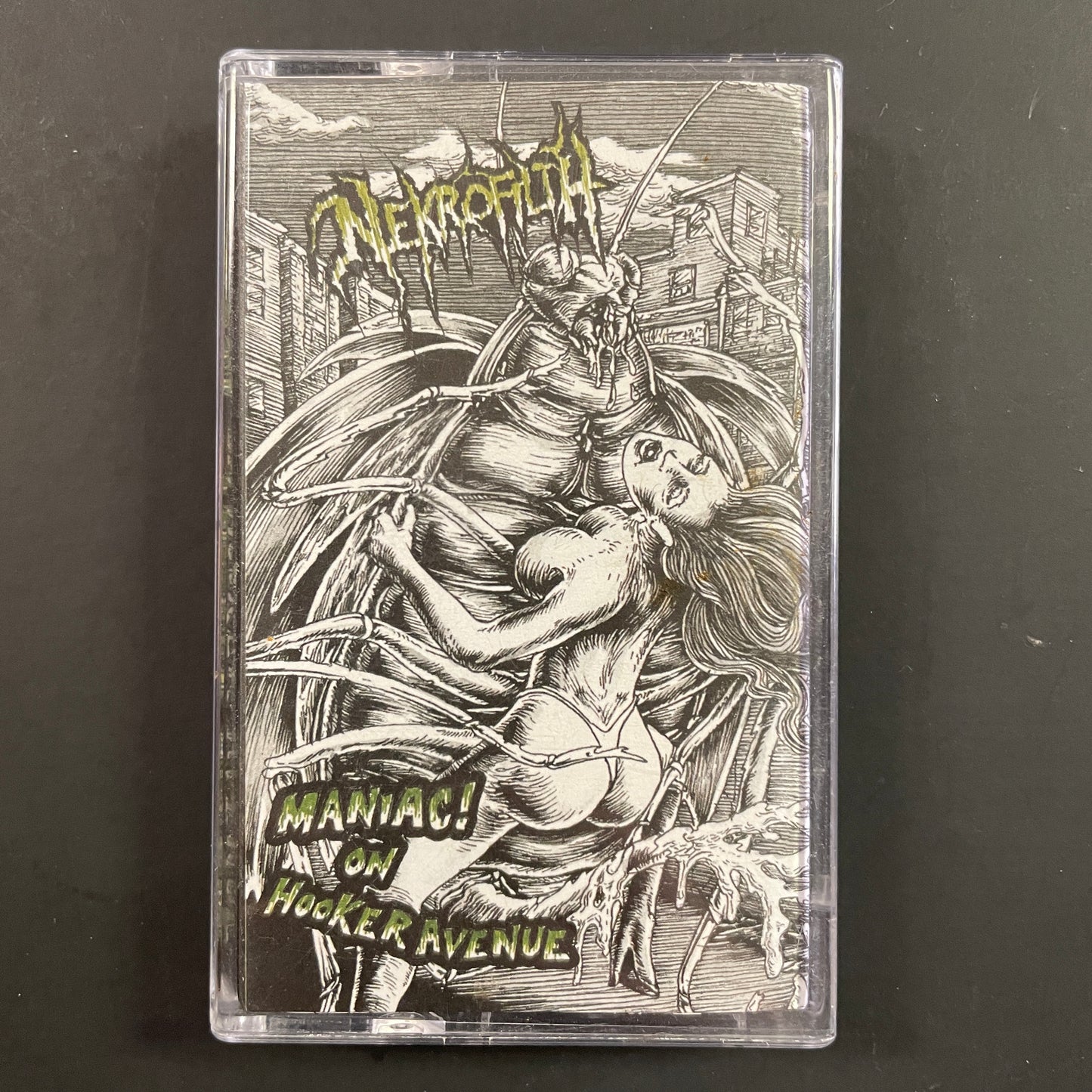 Nekrofilth – Maniac! On Hooker Avenue cassette tape (used)