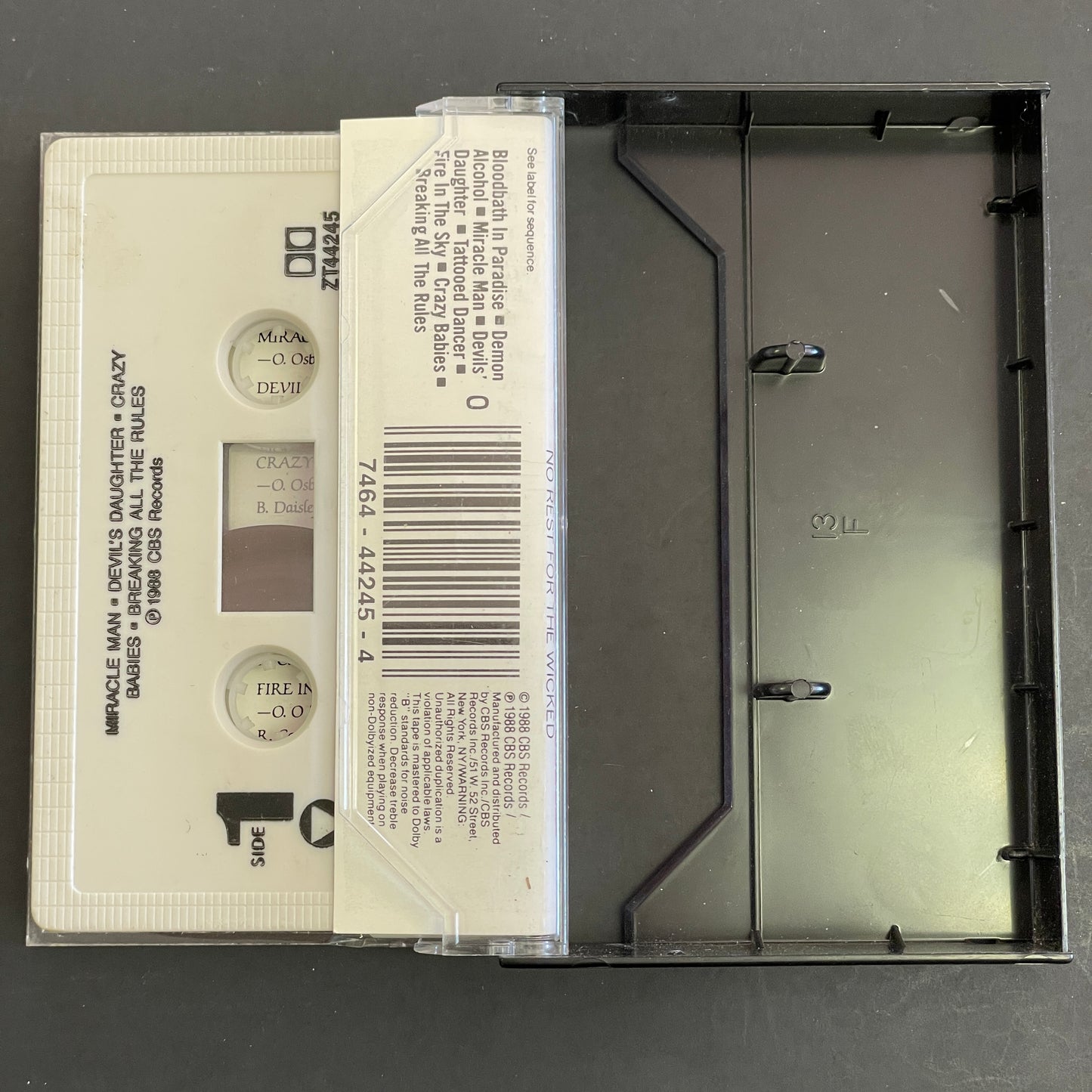 Ozzy Osbourne - No Rest for the Wicked original cassette tape (used)