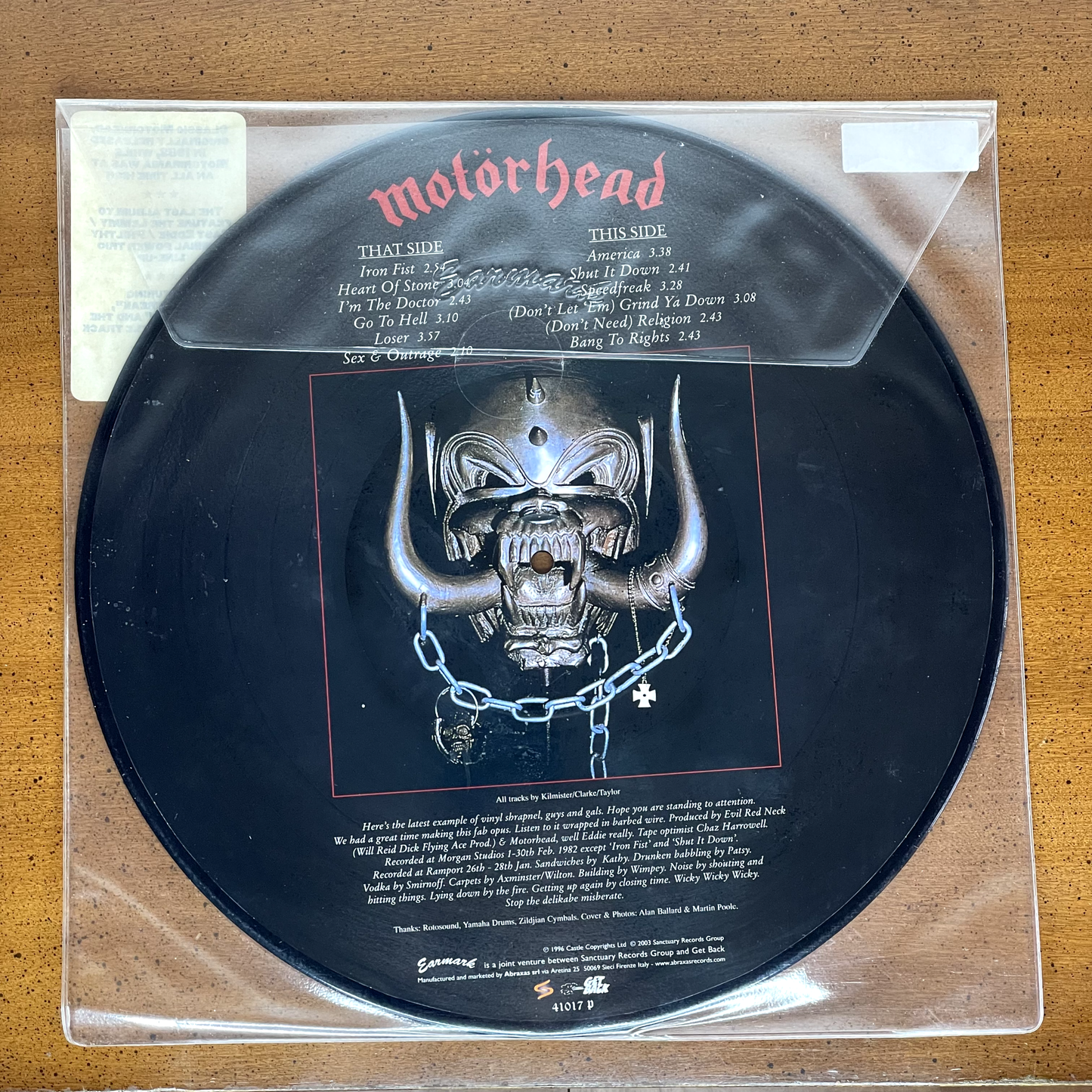 Motorhead - Iron Fist LP picture disc