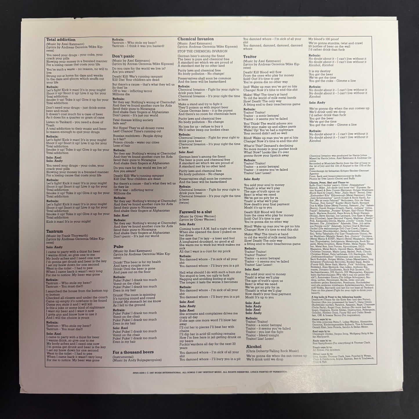 Tankard - Chemical Invasion original LP (used)