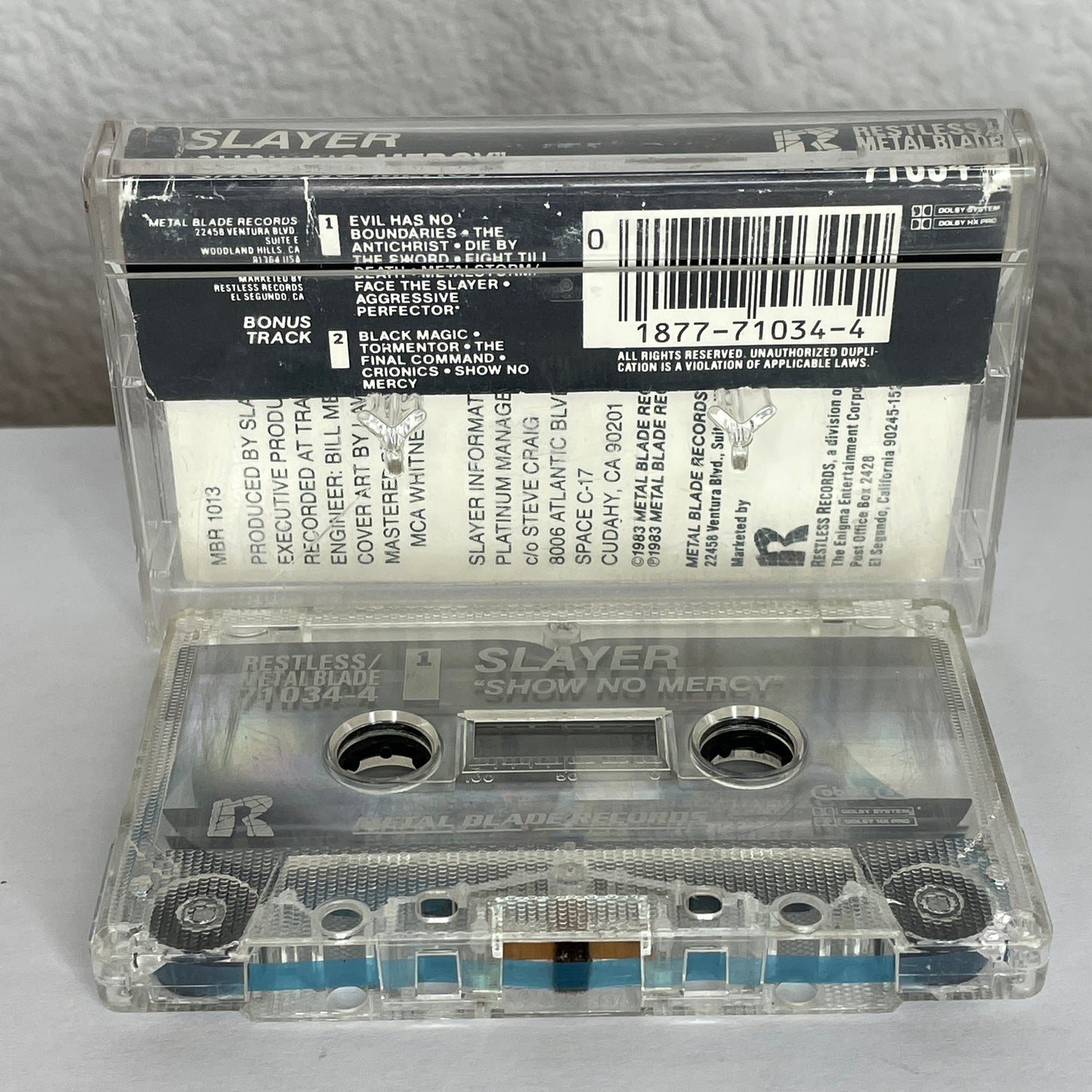 Slayer - Show No mercy original cassette tape