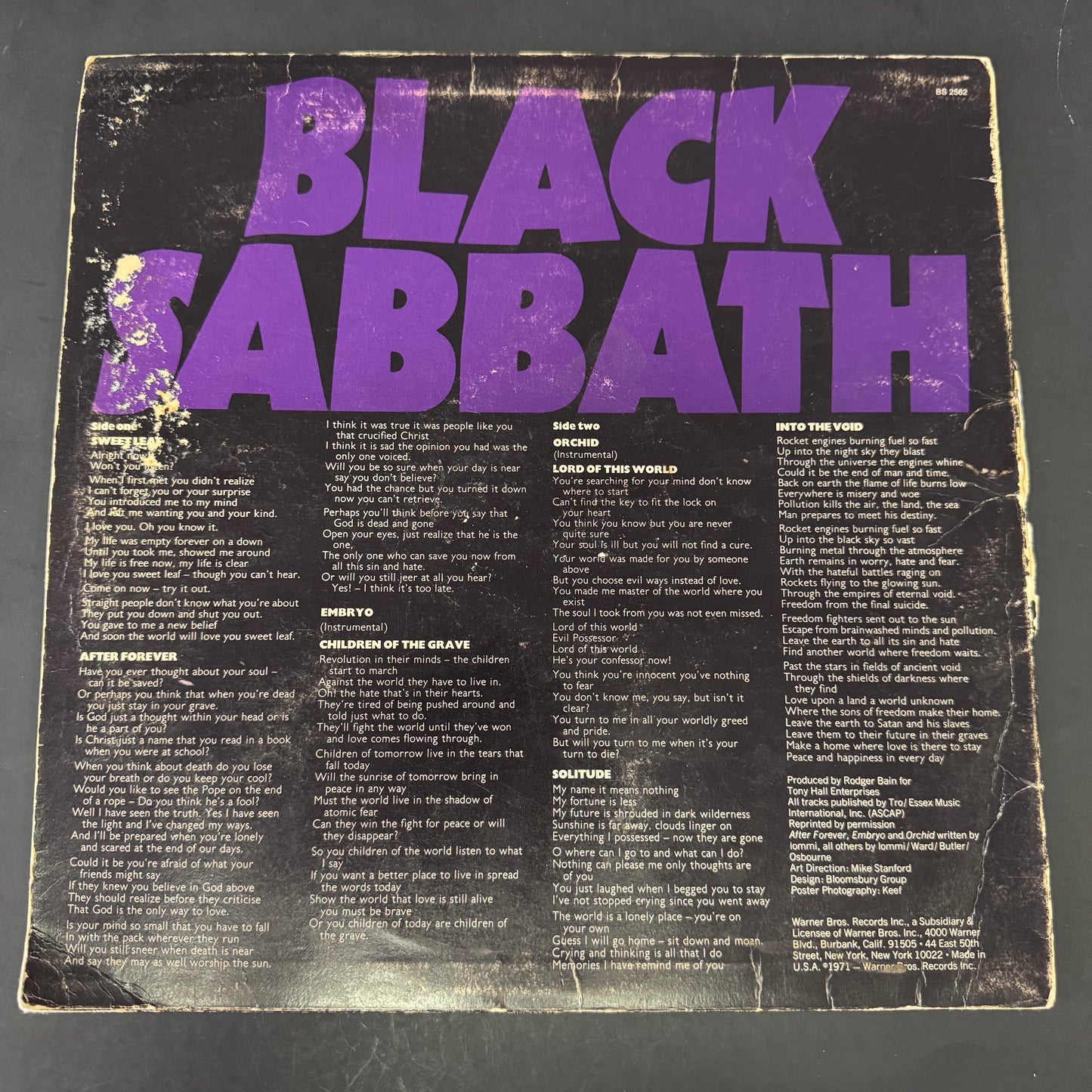 Black Sabbath - Master of Reality LP (used)
