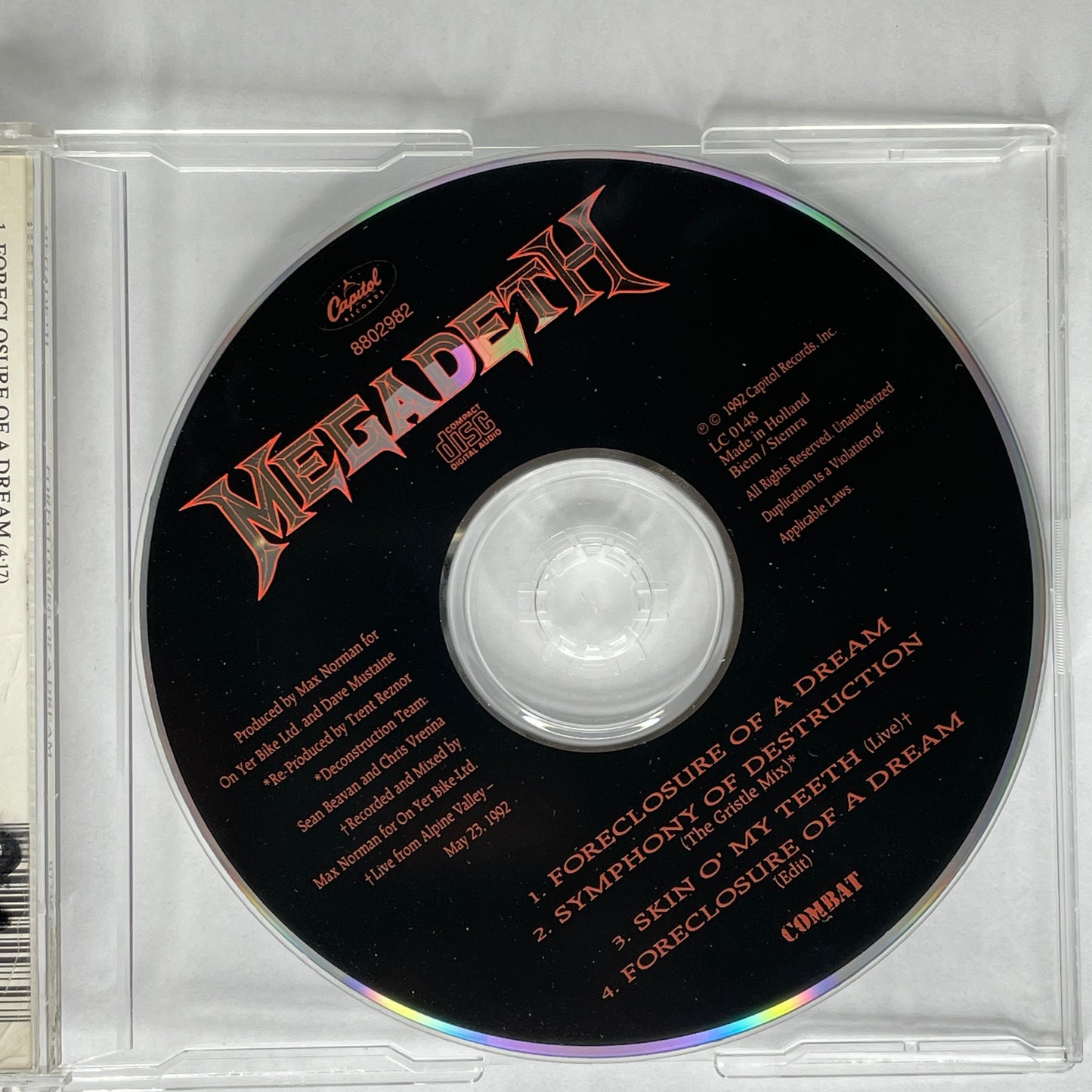 Megadeth - Foreclosure of a Dream single CD