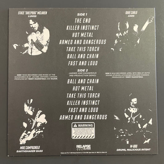Razor – Armed And Dangerous LP (used)