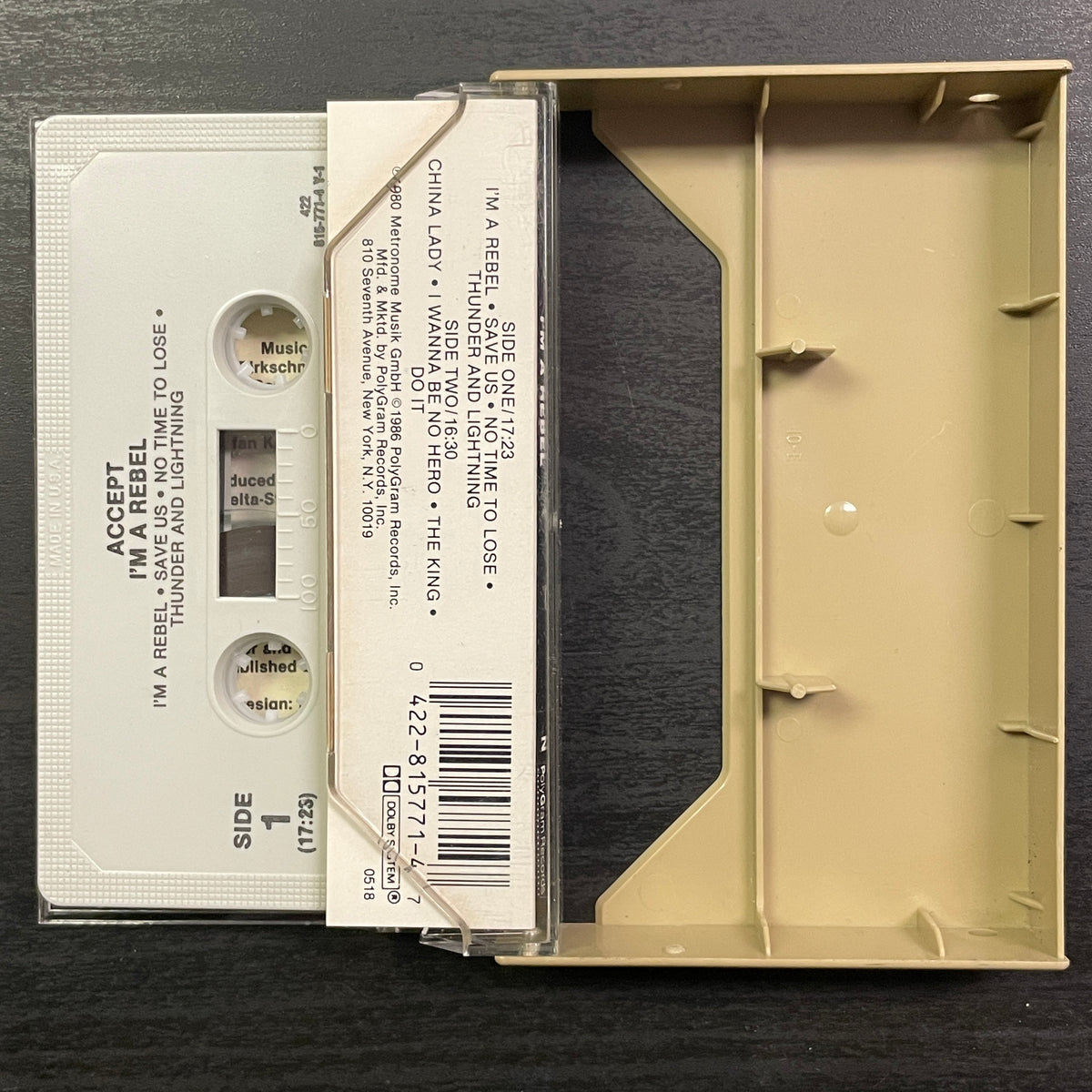 Accept – I'm A Rebel original cassette tape (used)