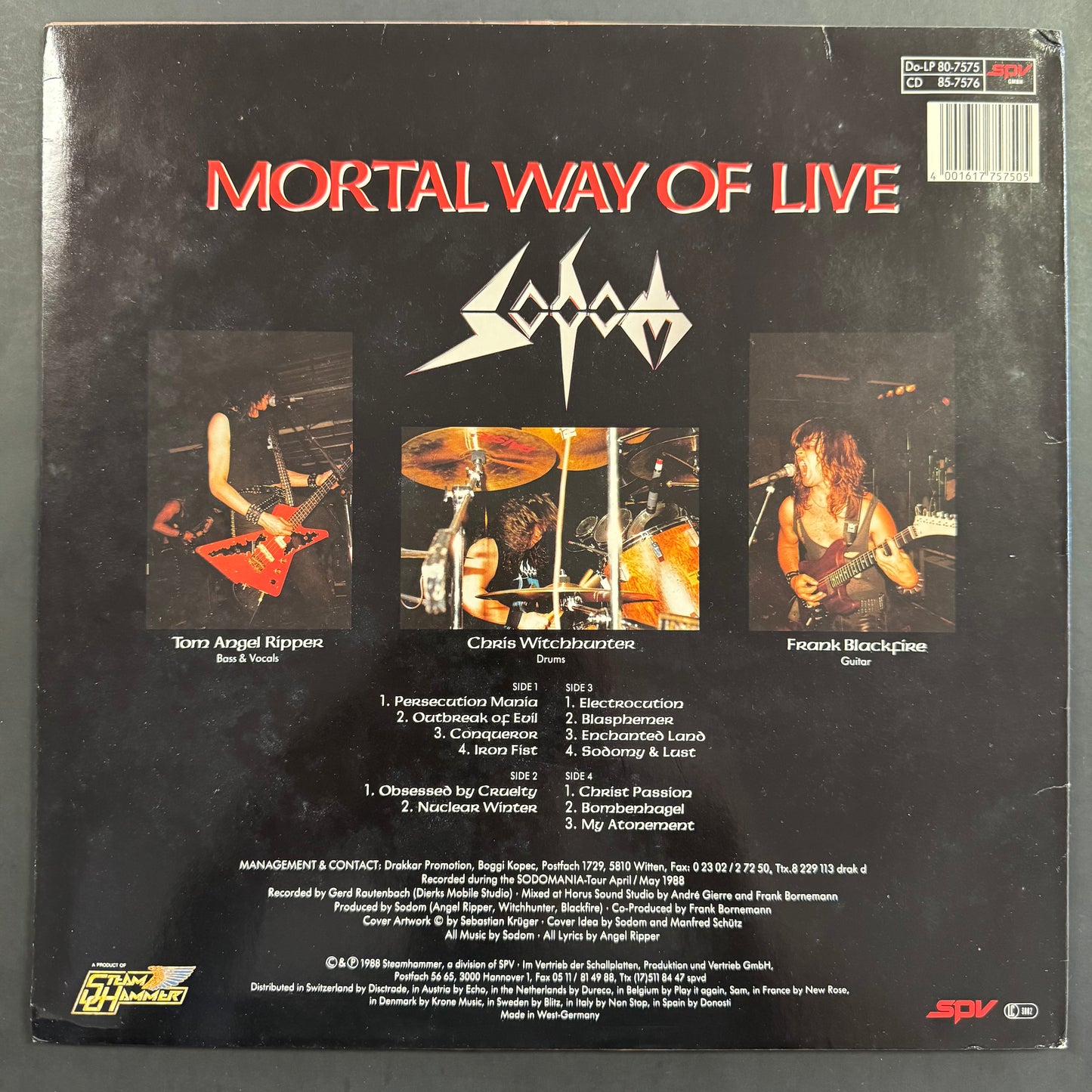 Sodom - Mortal Way of Live original double LP - German pressing (used)