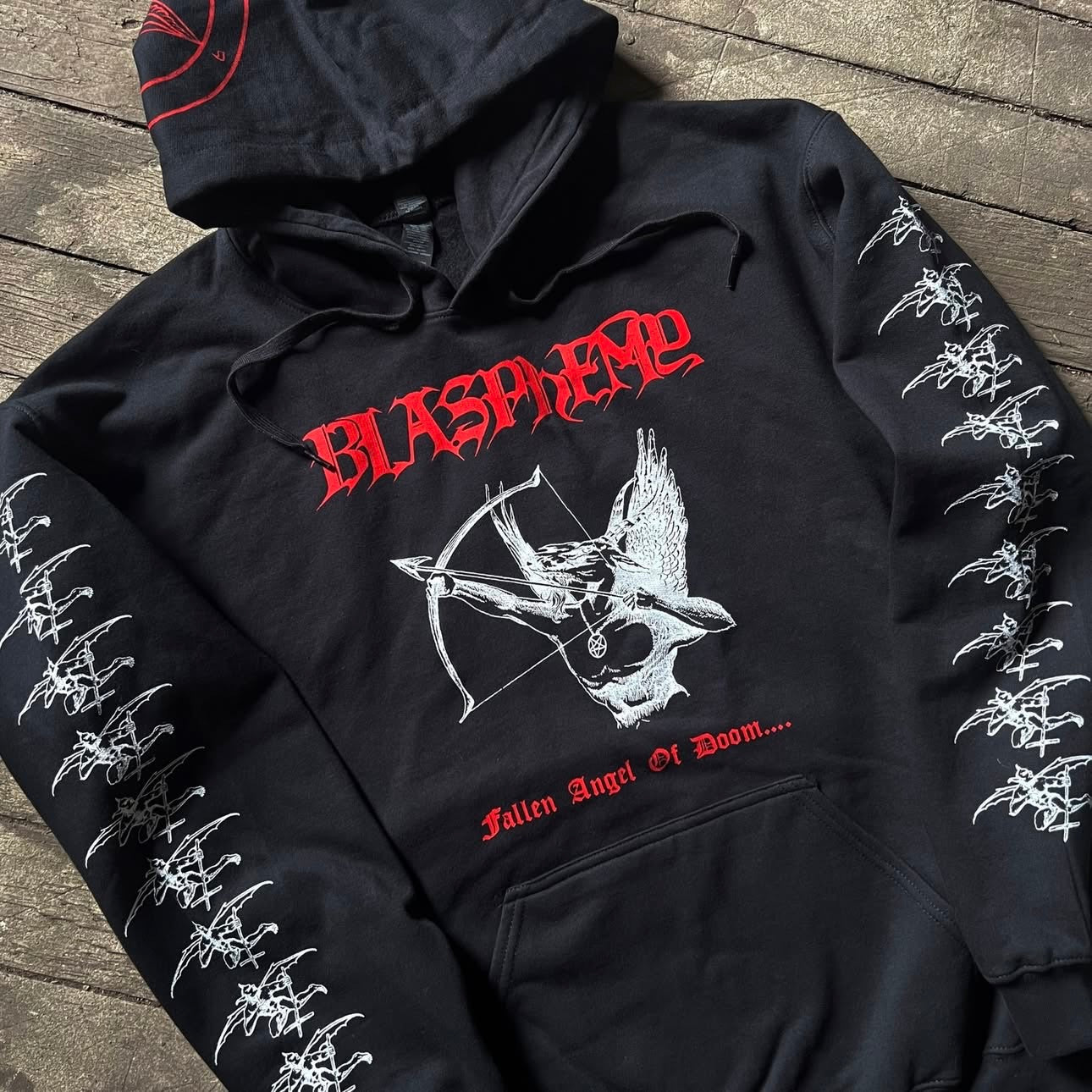 Blasphemy - Fallen Angel of Doom.... pullover hooded sweatshirt