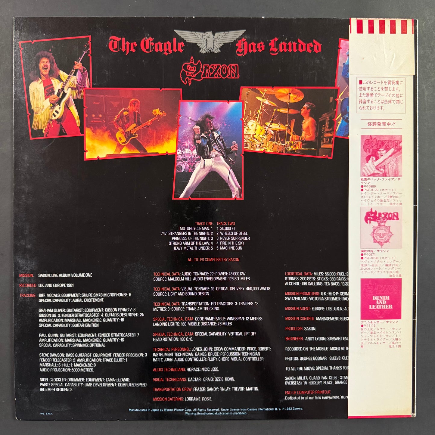 Saxon - The Eagle Has Landed (Live) original LP - Japanese pressing with obi (used)