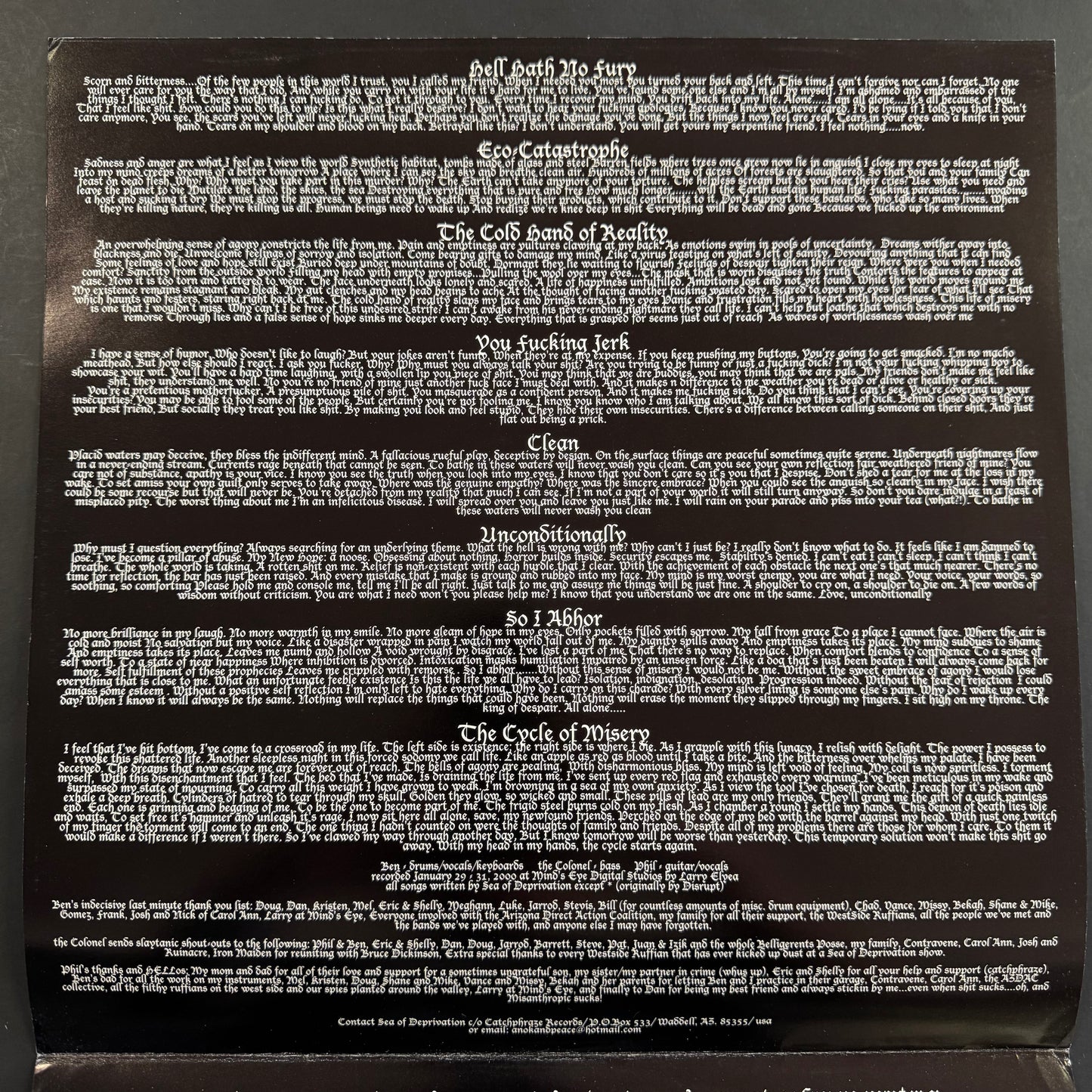 Sea of Deprivation - Catharsis in Disharmony original LP (used)
