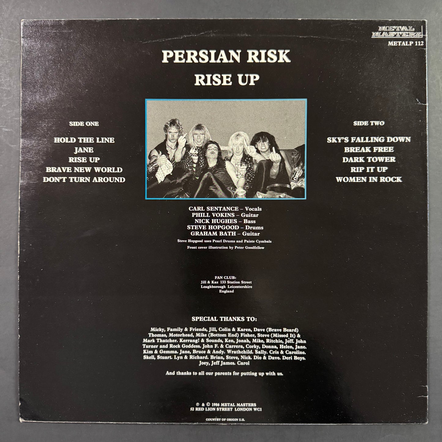 Persian Risk - Rise Up original LP (used)