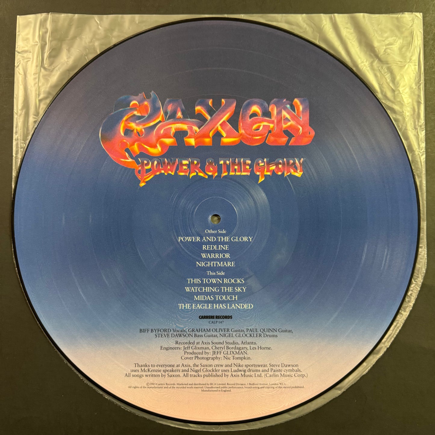 Saxon - Power & the Glory original picture disc LP (used)