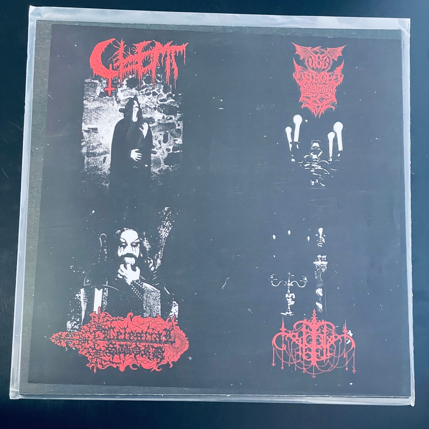 Glemt / Unholy Vampyric Slaughter Sect / Crucifixion Bell / Celestial Sword – What Sin Hath Twisted LP (used)