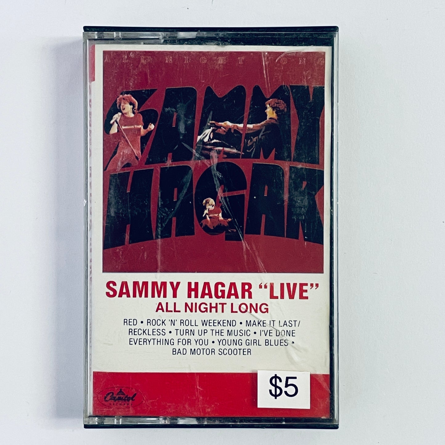 Sammy Hagar – "Live" All Night Long cassette tape (used)