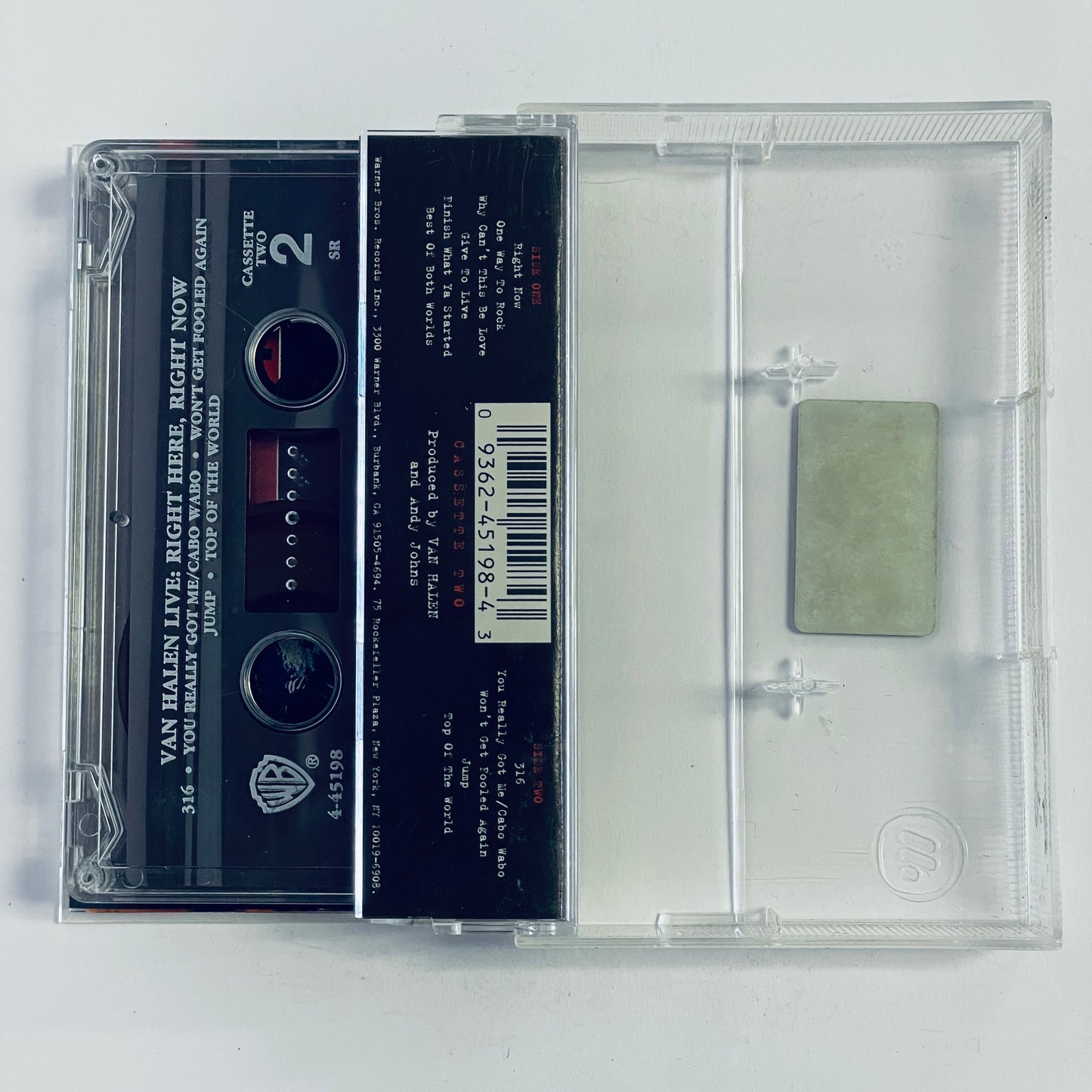 Van Halen – Live: Right Here, Right Now. cassette tape (used)