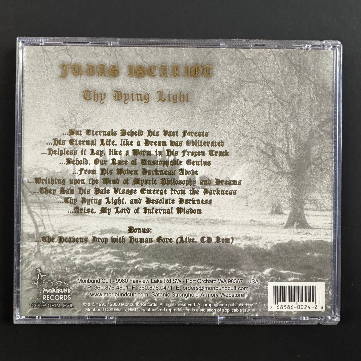 Judas Iscariot - Thy Dying Light CD (used)