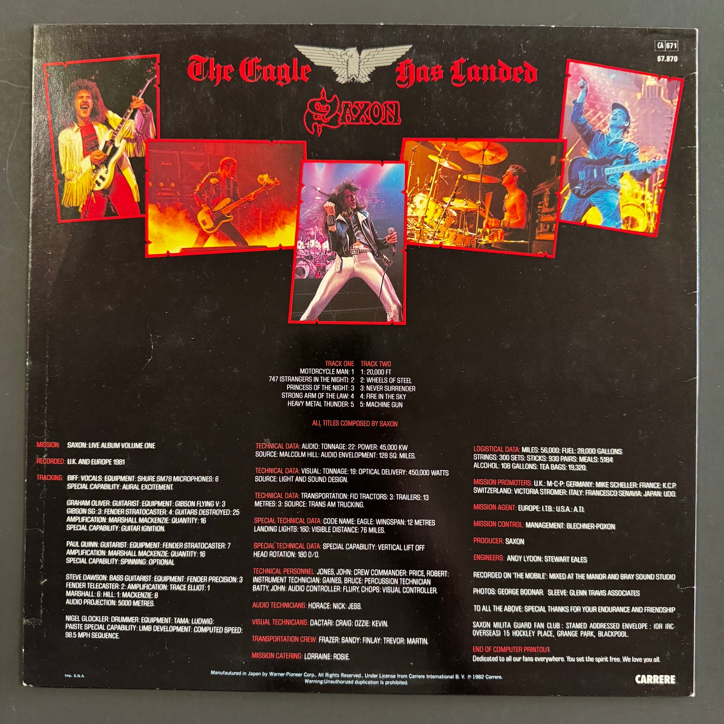 Saxon - The Eagle Has Landed (Live) original LP - Japanese pressing (used)