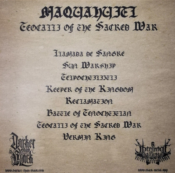 Maquahuitl - Teocalli of the Sacred War LP