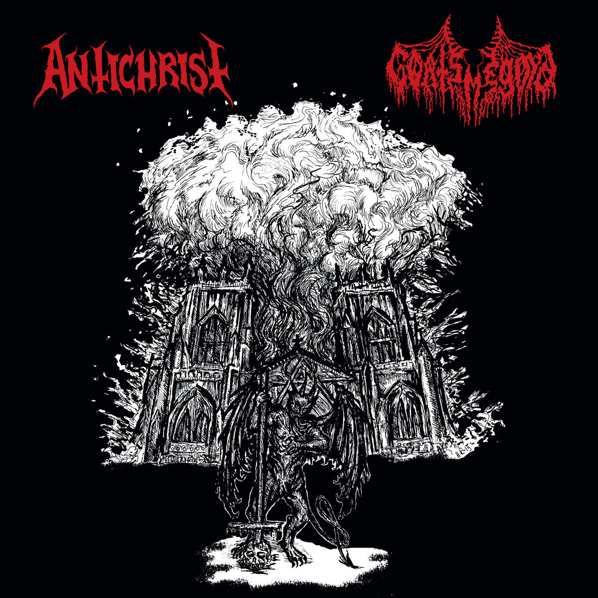 Antichrist / Goatsmegma - split LP