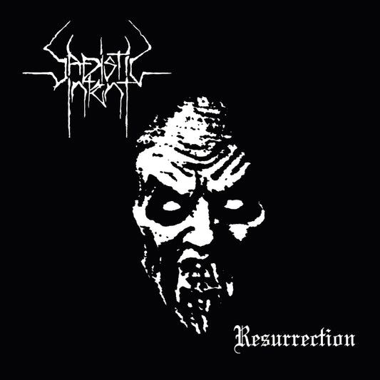 Sadistic Intent Resurrection album cover art in black and white depicting a horrific face